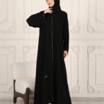 Leyali Dubai Swarovski Taş İşlemeli Ferace (Kristal)