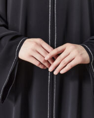 Leyali Dubai Swarovski Taş İşlemeli Ferace (Kristal) - Görsel 6