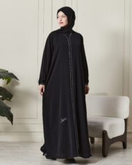 Leyali Dubai Swarovski Taş İşlemeli Ferace (Kristal) - Görsel 2