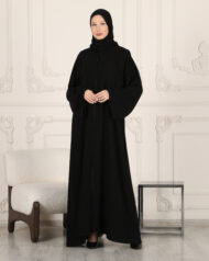 Leyali Dubai Swarovski Taş İşlemeli Ferace (Siyah)