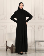 Leyali Dubai Sade Fermuarlı Ferace - Görsel 2