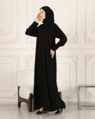 Leyali Dubai Sade Fermuarlı Ferace - Görsel 3