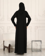 Leyali Dubai Sade Fermuarlı Ferace - Görsel 5