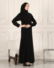 Leyali Dubai | 1. Kalite İpek Dar Kol Elbise - Görsel 4