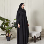 Leyali Dubai | Floral İhtişam 3D Nakışlı ve El İşçiliği Boncuklu Lüks İpek Abaya Takımı