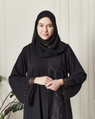 Leyali Dubai: Kristal Işıltılı İpek Abaya - Görsel 2