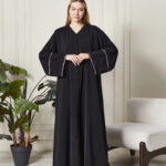 Leyali Dubai | 3 Sıra Swarovski Detaylı Abaya