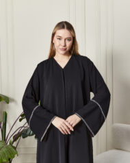 Leyali Dubai | 3 Sıra Swarovski Detaylı Abaya - Görsel 3