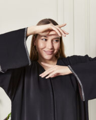 Leyali Dubai | 3 Sıra Swarovski Detaylı Abaya - Görsel 4