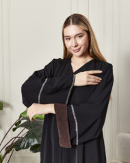 Leyali Dubai | 3 Sıra Swarovski Detaylı Abaya - Görsel 6