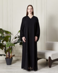 Leyali Dubai | Siyah Biye Detaylı Abaya&Ferace - Görsel 2