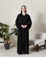 Leyali Dubai | Siyah Biye Detaylı Abaya&Ferace - Görsel 3