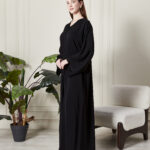 Leyali Dubai | Siyah Biye Detaylı Abaya&Ferace