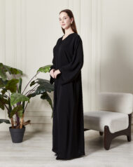Leyali Dubai | Siyah Biye Detaylı Abaya&Ferace