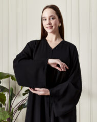 Leyali Dubai | Siyah Biye Detaylı Abaya&Ferace - Görsel 5