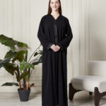 Leyali Dubai | Parıltılı Şerit Detaylı Abaya Takımı