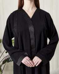 Leyali Dubai | Parıltılı Şerit Detaylı Abaya Takımı - Görsel 4