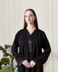 Leyali Dubai | Parıltılı Şerit Detaylı Abaya Takımı - Görsel 5