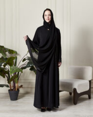 Leyali Dubai | Parıltılı Şerit Detaylı Abaya Takımı - Görsel 6