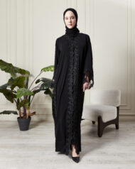 Leyali Dubai | Swarovski Taş ve Dantel İşlemeli Lüks Abaya