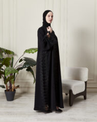 Leyali Dubai | Swarovski Taş ve Dantel İşlemeli Lüks Abaya - Görsel 4