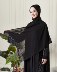 Leyali Dubai | Geometrik Nakış Taş İşlemeli 1. Kalite İpek Abaya - Görsel 7