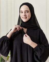 Leyali Dubai | Balon Kol Detaylı Spor-Şık Ferace - Görsel 6