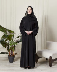 Leyali Dubai | Swarovski Işıltılı Minimalist İpek Ferace & Abaya