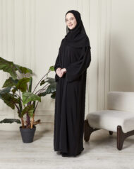 Leyali Dubai | Swarovski Işıltılı Minimalist İpek Ferace & Abaya - Görsel 2