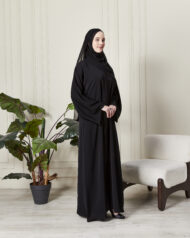 Leyali Dubai | Swarovski Işıltılı Minimalist İpek Ferace & Abaya - Görsel 4