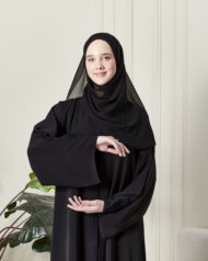 Leyali Dubai | Swarovski Işıltılı Minimalist İpek Ferace & Abaya - Görsel 5