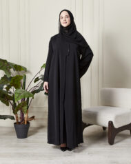 Leyali Dubai | Lazer Geometrik Kesim & Swarovski Detaylı Abaya - Görsel 2