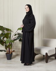 Leyali Dubai | Lazer Geometrik Kesim & Swarovski Detaylı Abaya - Görsel 3