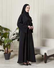 Leyali Dubai | Lazer Geometrik Kesim & Swarovski Detaylı Abaya - Görsel 4