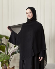 Leyali Dubai | Lazer Geometrik Kesim & Swarovski Detaylı Abaya - Görsel 7