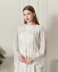 Leyali Dubai | Fransız Dantel Detaylı 1. Kalite İpek Abaya - Görsel 2