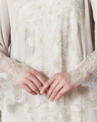 Leyali Dubai | Fransız Dantel Detaylı 1. Kalite İpek Abaya - Görsel 3