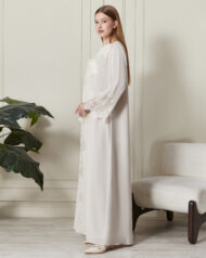 Leyali Dubai | Fransız Dantel Detaylı 1. Kalite İpek Abaya - Görsel 5