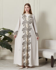 Leyali Dubai | Fransız Dantel Detaylı 1. Kalite İpek Abaya Siyah - Görsel 4