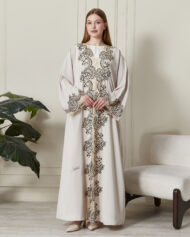 Leyali Dubai | Fransız Dantel Detaylı 1. Kalite İpek Abaya Siyah