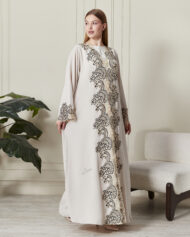 Leyali Dubai | Fransız Dantel Detaylı 1. Kalite İpek Abaya Siyah - Görsel 6