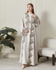 Leyali Dubai | Fransız Dantel Detaylı 1. Kalite İpek Abaya Siyah - Görsel 7