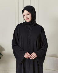 Leyali Dubai Swarovski Taş İşlemeli Ferace (Siyah) - Görsel 2