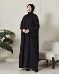 Leyali Dubai Swarovski Taş İşlemeli Ferace (Siyah) - Görsel 4