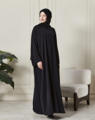 Leyali Dubai Swarovski Taş İşlemeli Ferace (Siyah) - Görsel 6